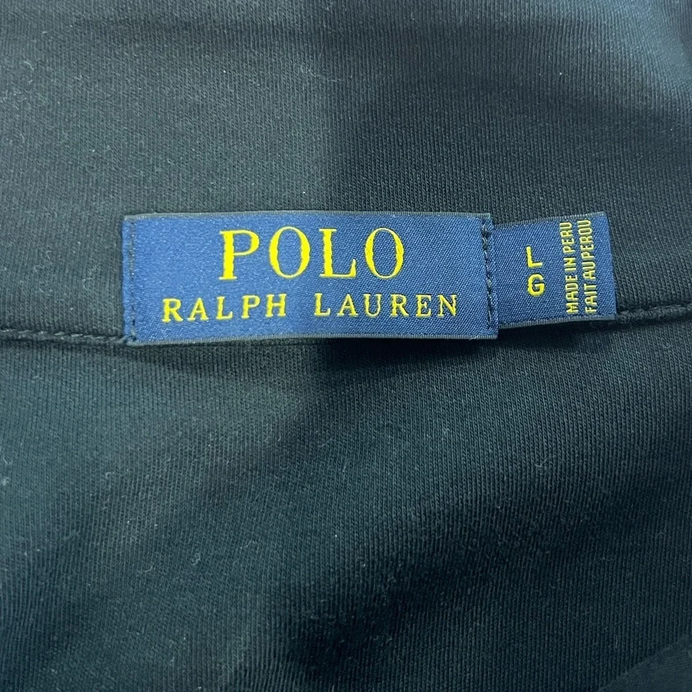 Polo Ralph Lauren men’s black cotton 1/4 zip long sleeve pullover size large